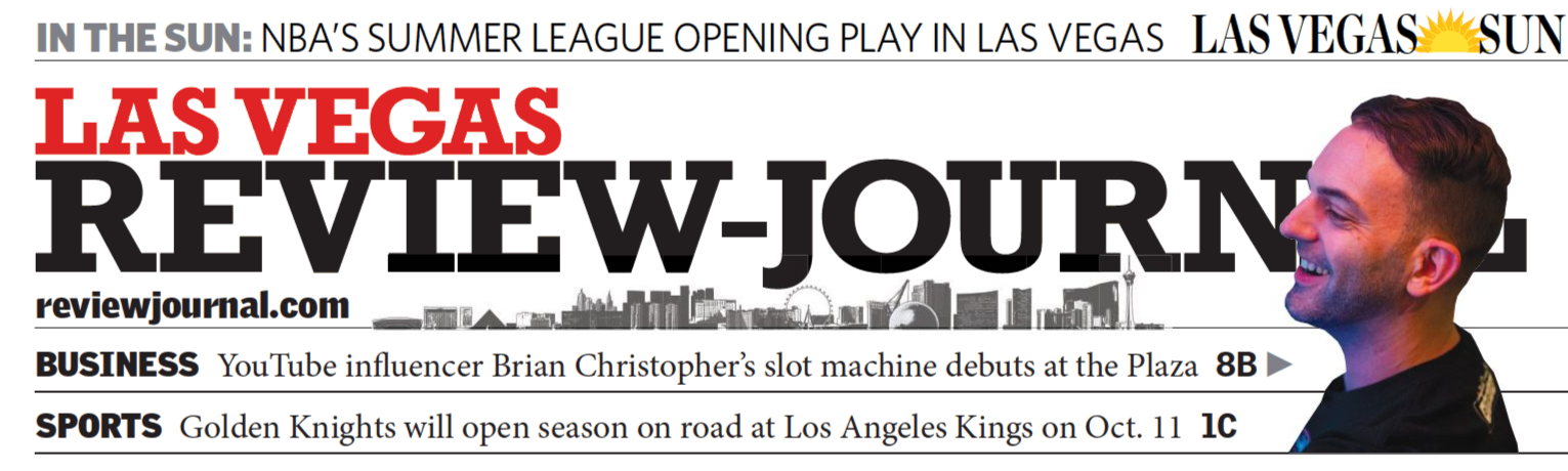 Brian Christopher on the front page of the Las Vegas Review-Journal