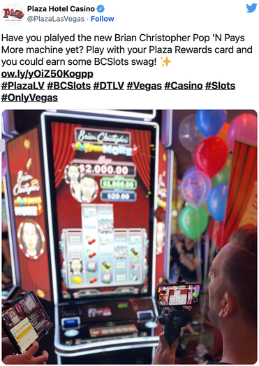 Brian Christopher's Pop'N Pays More Plaza Hotel & Casino Twitter image